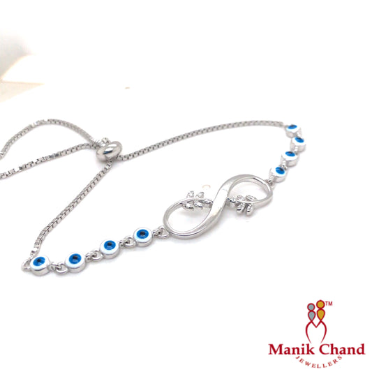 Infinity Evil-Eye Leaf Bracelet | 925 Silver