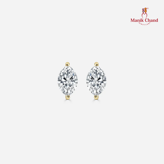 Diamond Stud Earrings in Yellow Gold 0.50 ct Marquise | 18kt GOLD