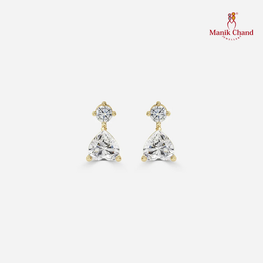 Heart Drop Diamond Earrings | 18kt GOLD