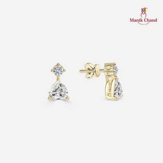 Heart Drop Diamond Earrings | 18kt GOLD