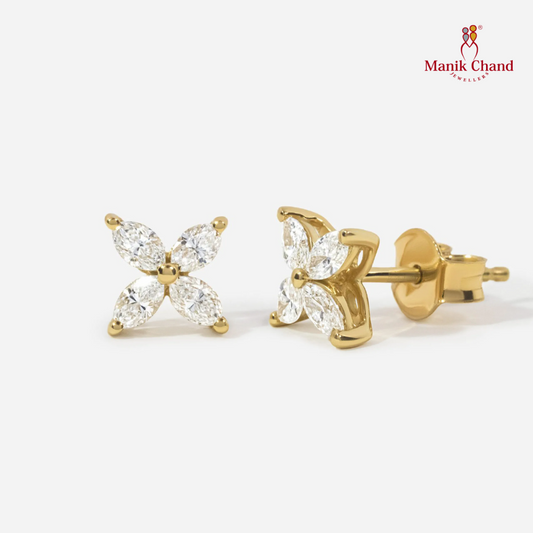 Marquise Flower Diamond Stud Tops