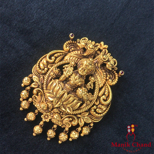 Lucky Laxmi Temple Heavy Locket | 22kt Gold