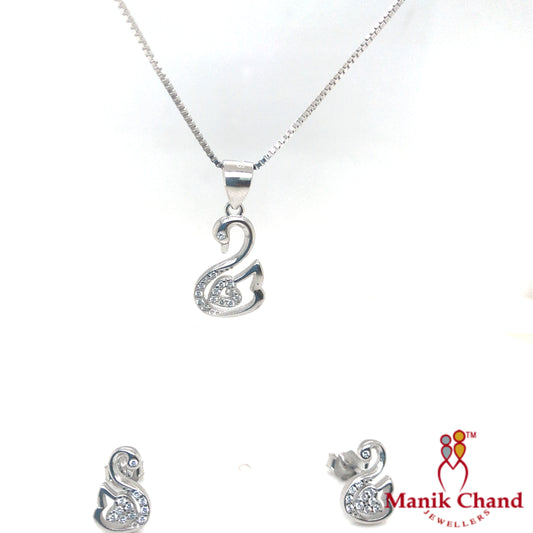 Swan pendant set with chain | 925 Silver