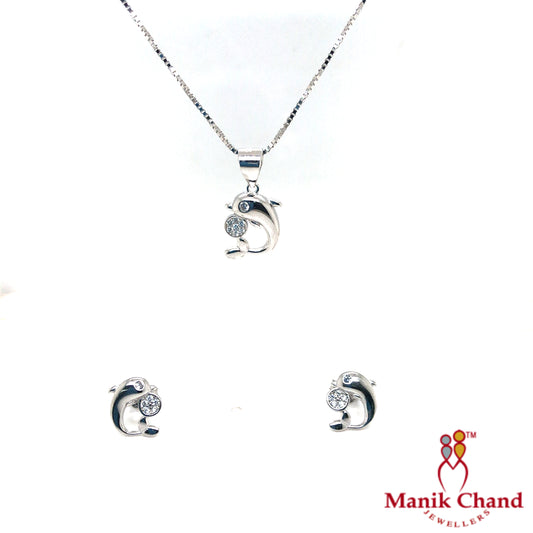 Dolphine Pendant Set with chain | 925 Silver