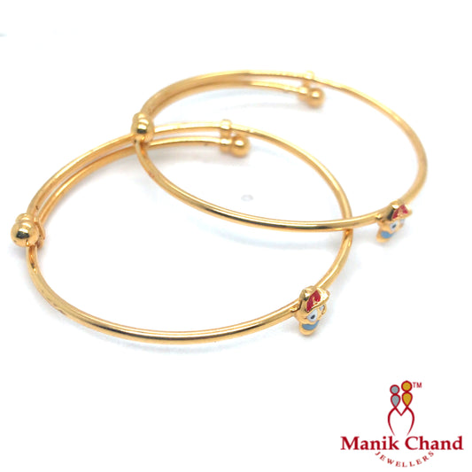 Teddy Baby Bangle Pair | 22kt GOLD