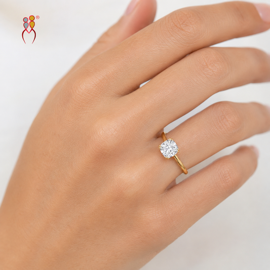 Cute Cushion Cut Diamond Ring | 9kt