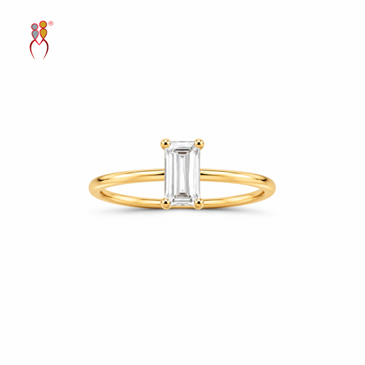 Tall Baguette Cut diamond Ring | 9kt