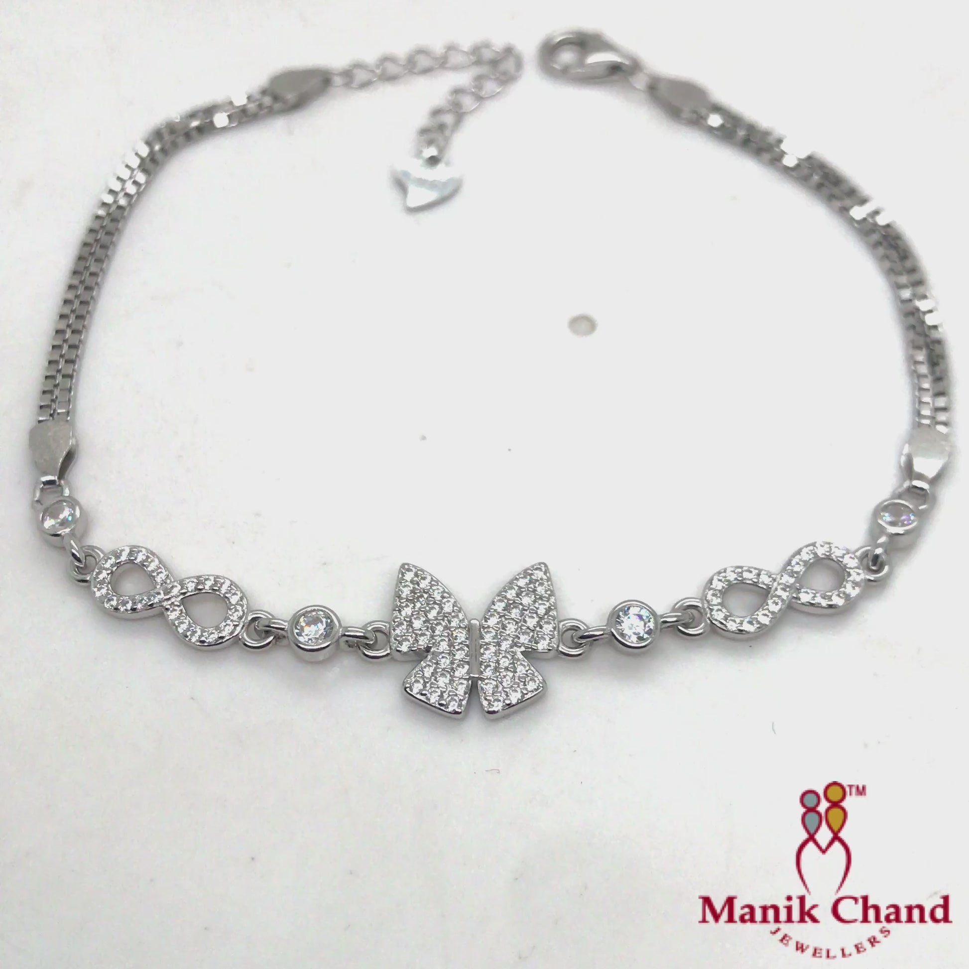 Butterfly Infinity charms Bracelet | 925 Silver