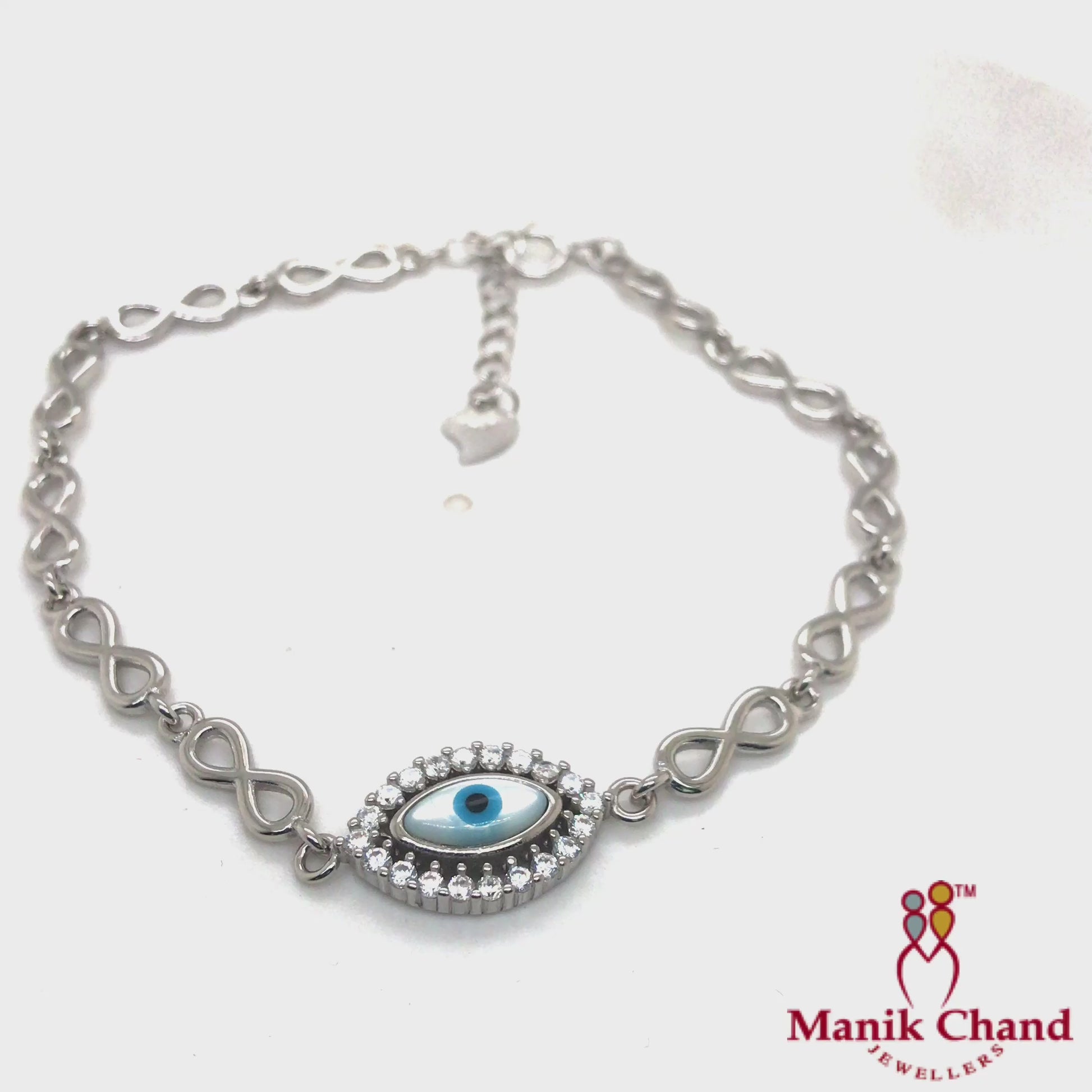 Infinity Evil-Eye Charms Bracelet | 925 Silver