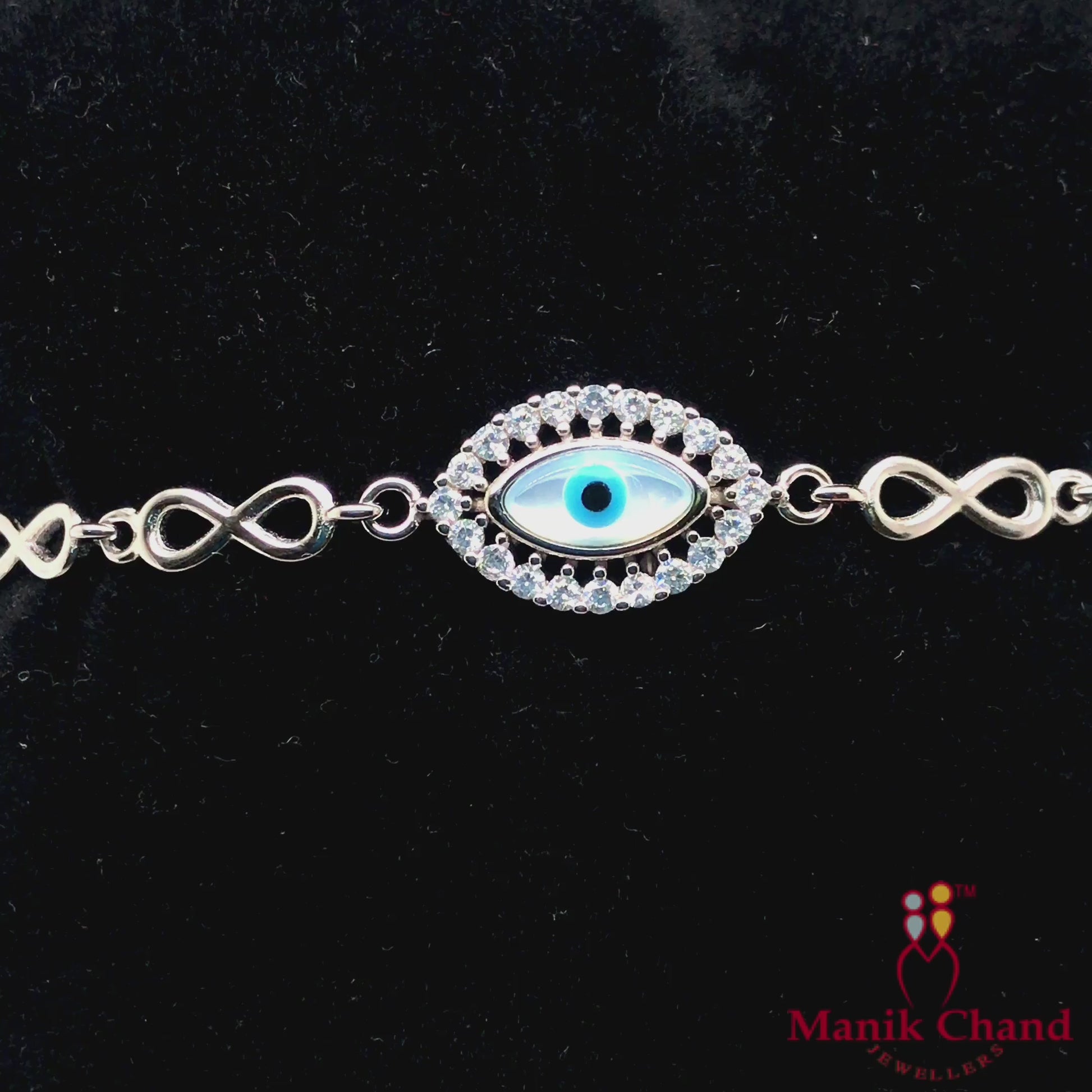 Infinity Evil-Eye Charms Bracelet | 925 Silver