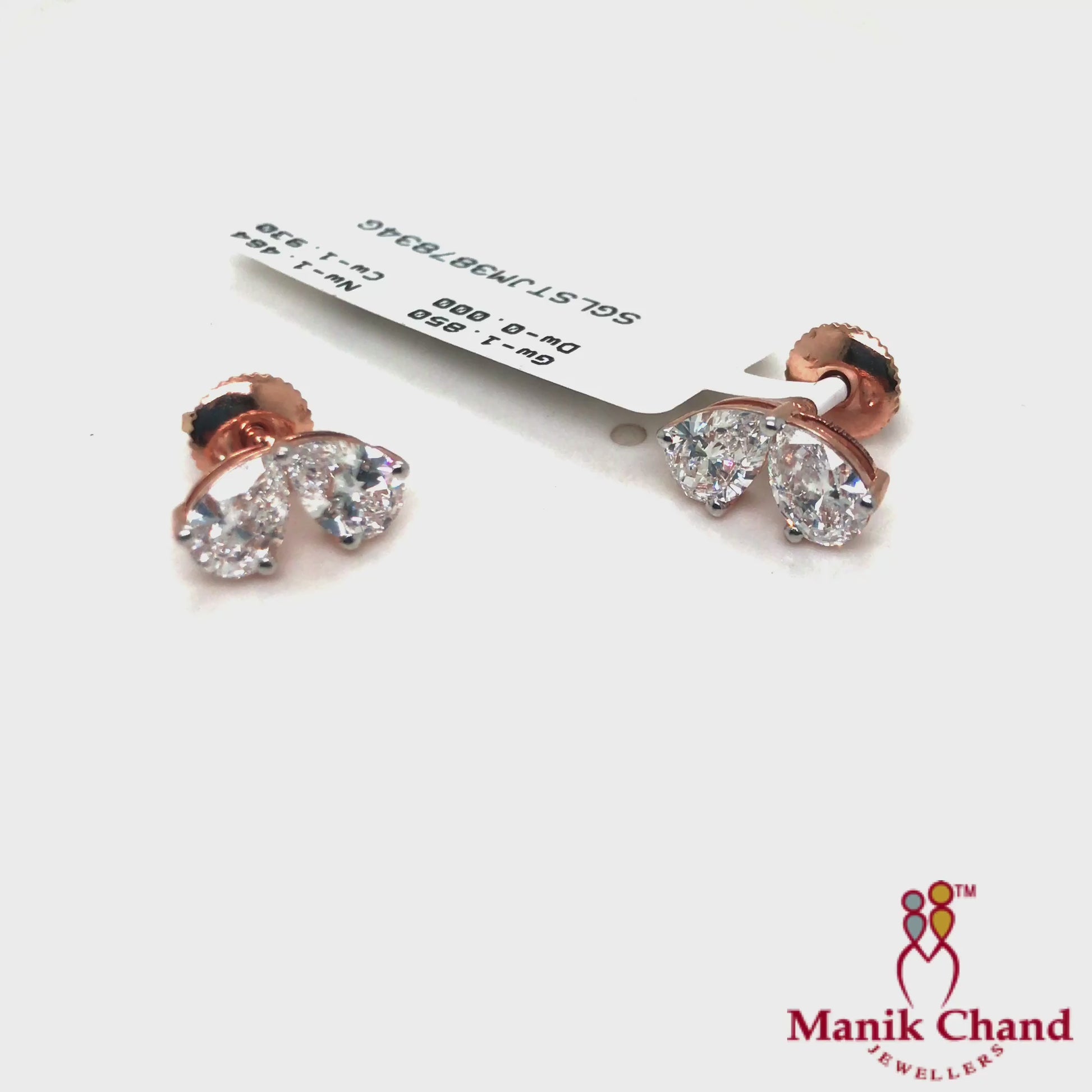 Sparkling Pear Cut Diamond bow Tops