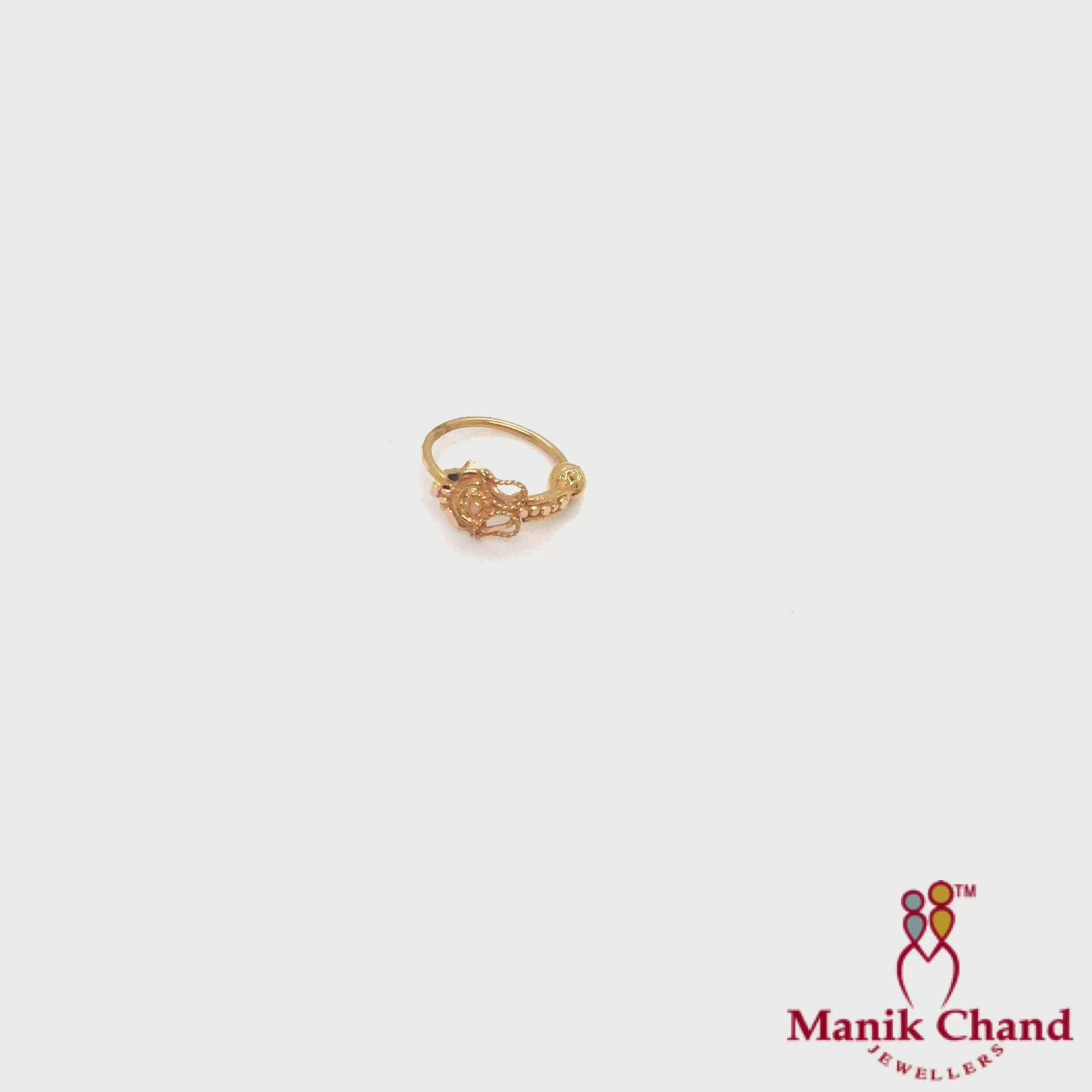 Half Flower Round wire Nosepin | 22kt GOLD