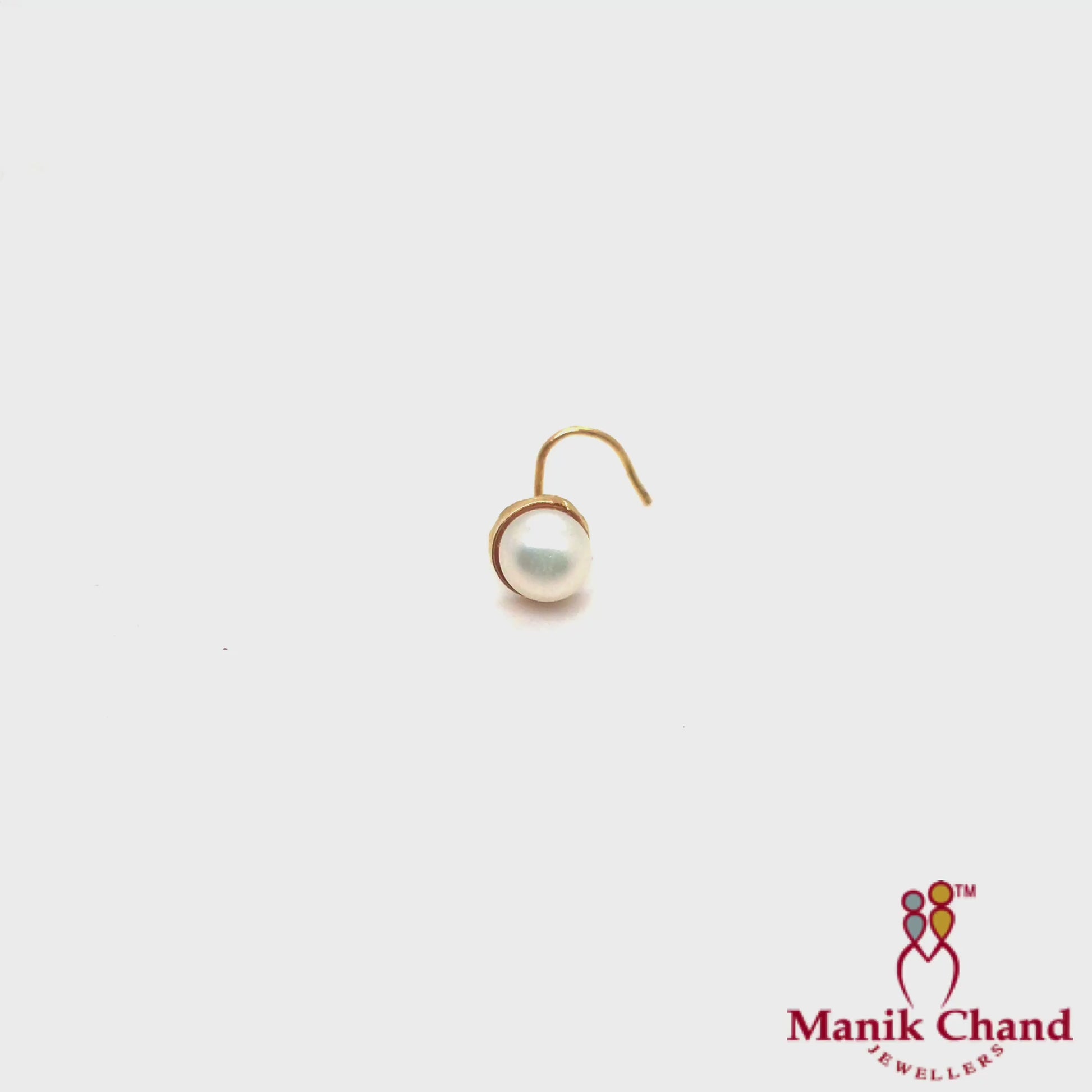 Pearl Ball Wire Nosepin | 22kt GOLD