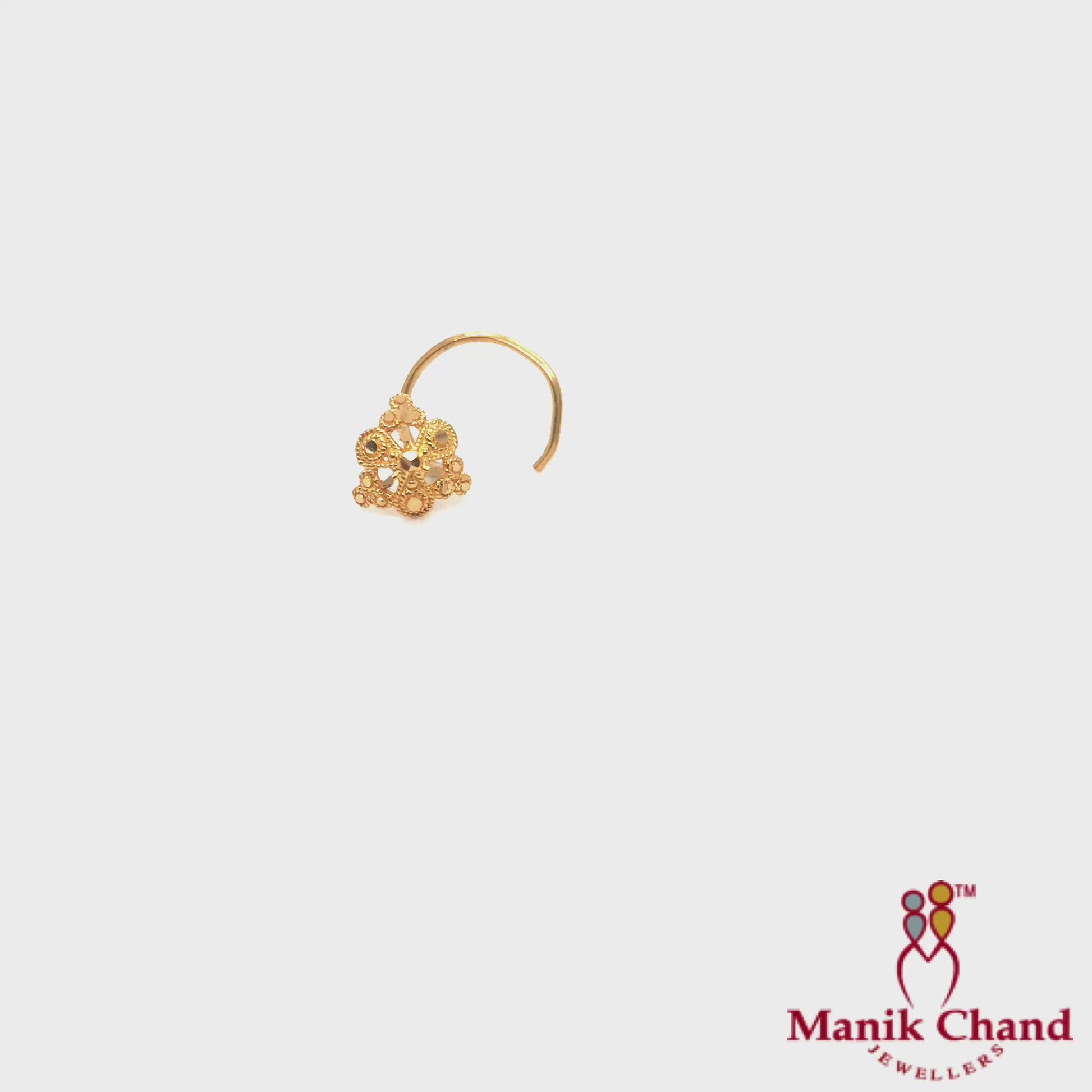 Open Flower Wire Nosepin | 22kt GOLD