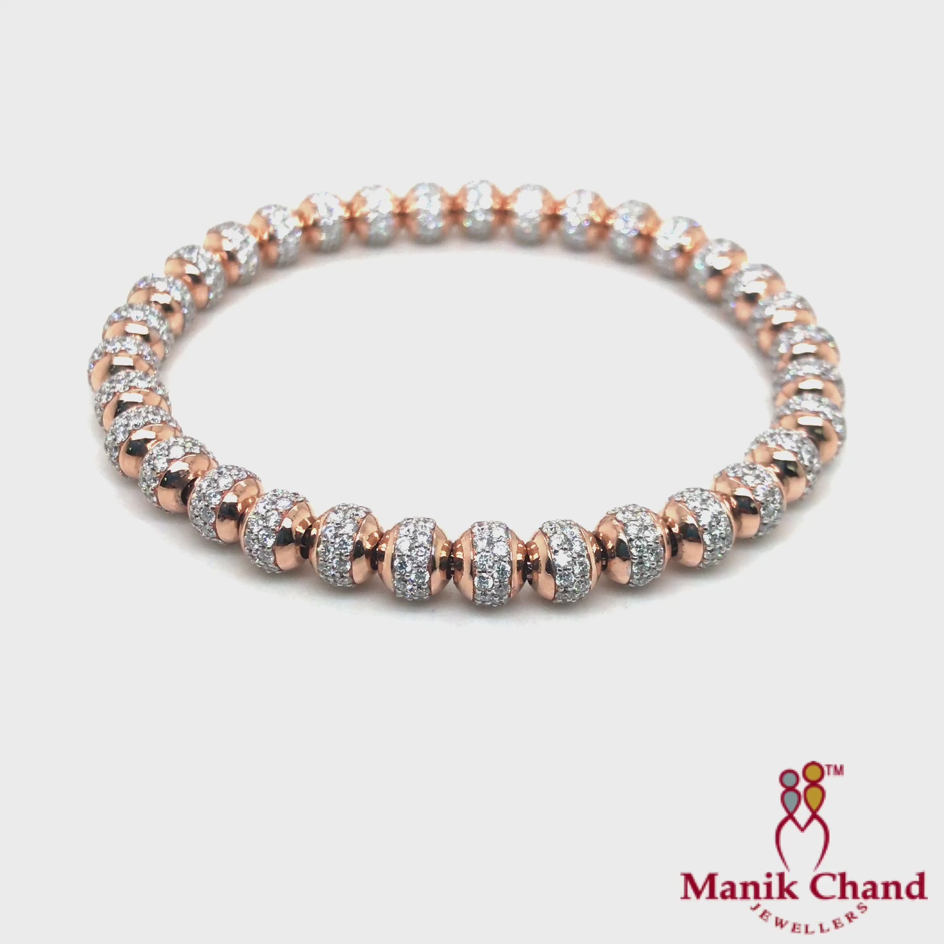 Flexible Moti Rose Gold Diamond Bracelet