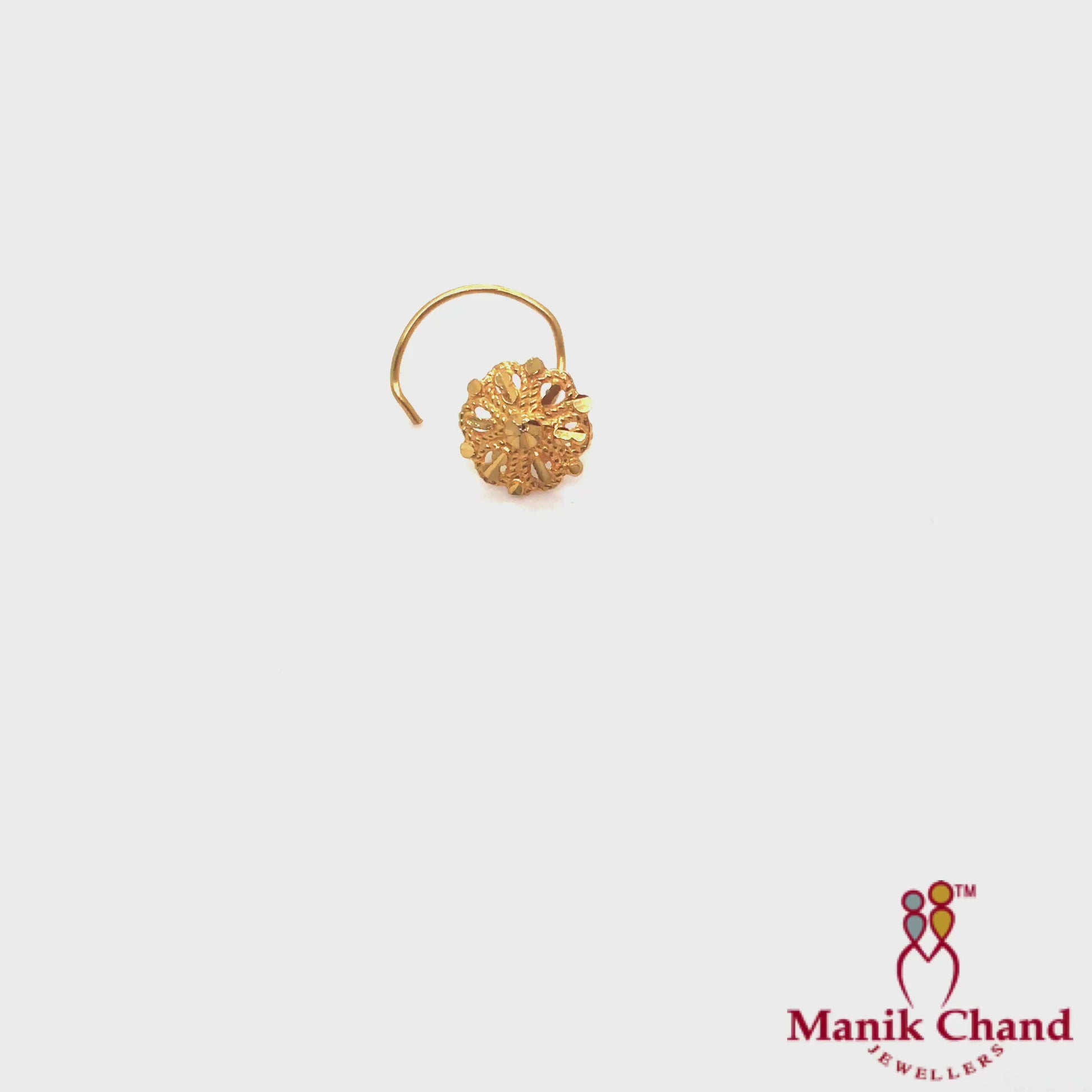 Round Flower Wire Nosepin | 22kt GOLD