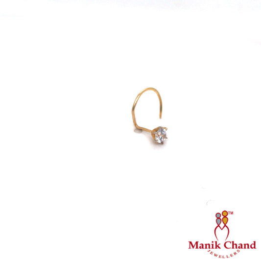 Single stone Wire Nosepin | 22kt GOLD