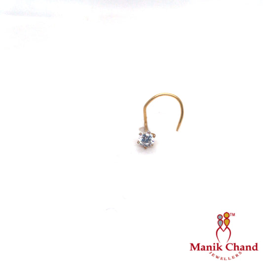 Single stone Wire Nosepin | 22kt GOLD