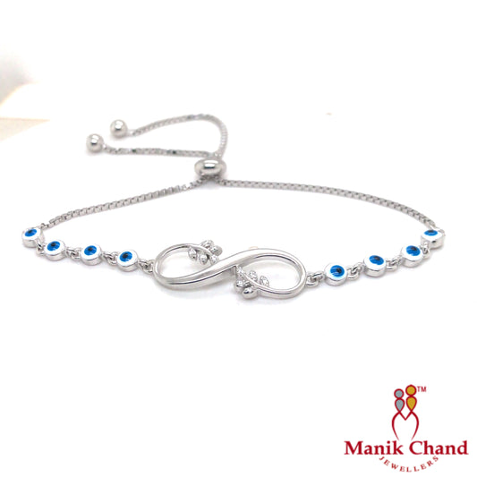 Infinity Evil-Eye Leaf Bracelet | 925 Silver