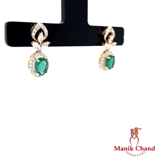 Emerald Diya Diamond earrings
