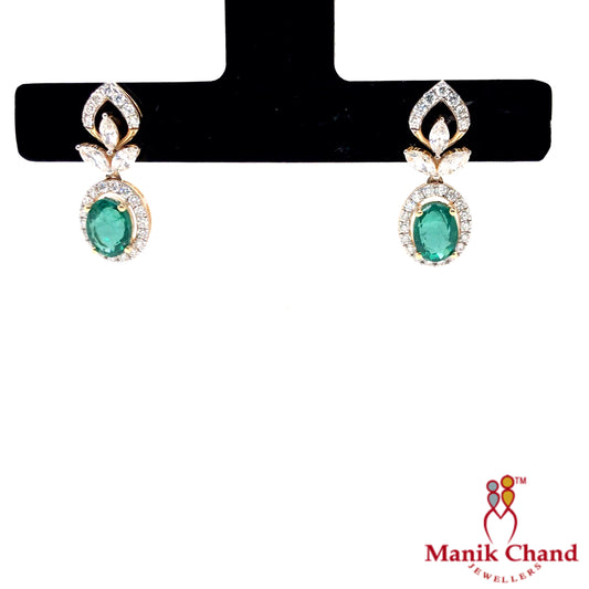 Emerald Diya Diamond earrings