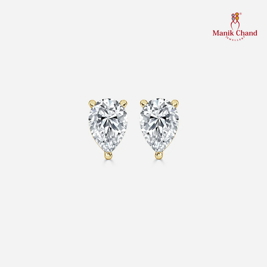 Elegant Pear Diamond Stud Earrings