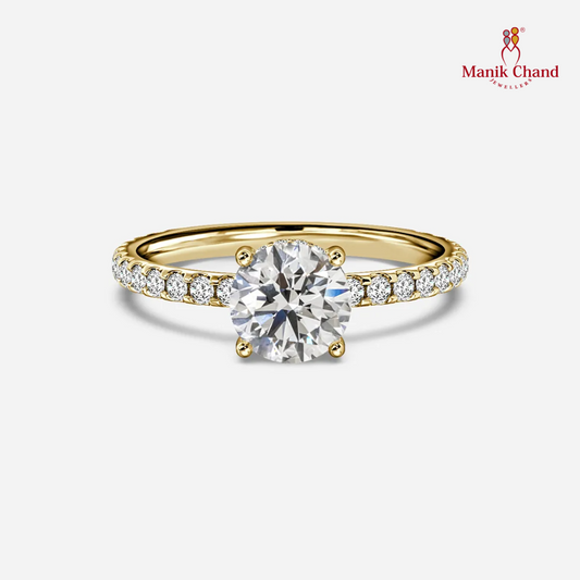 Luminous Harmony Round Diamond Ring with Accents