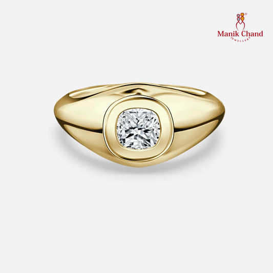 Modern Monarch Men's Bezel Set Diamond Ring