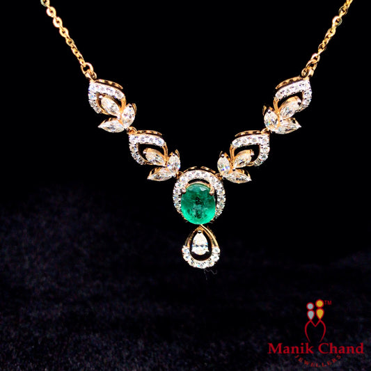 Emerald Diya Diamond necklace