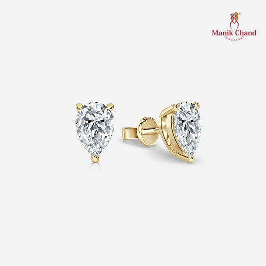 Elegant Pear Diamond Stud Earrings