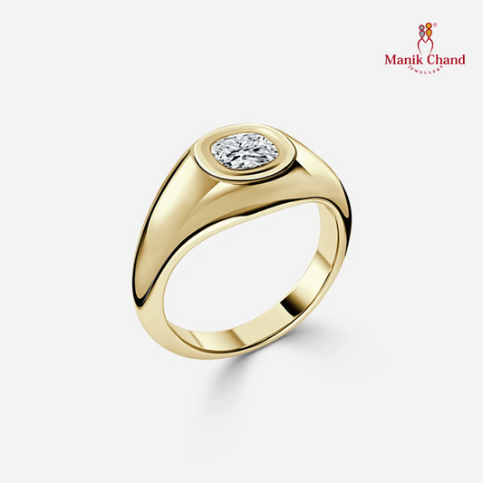 Modern Monarch Men's Bezel Set Diamond Ring