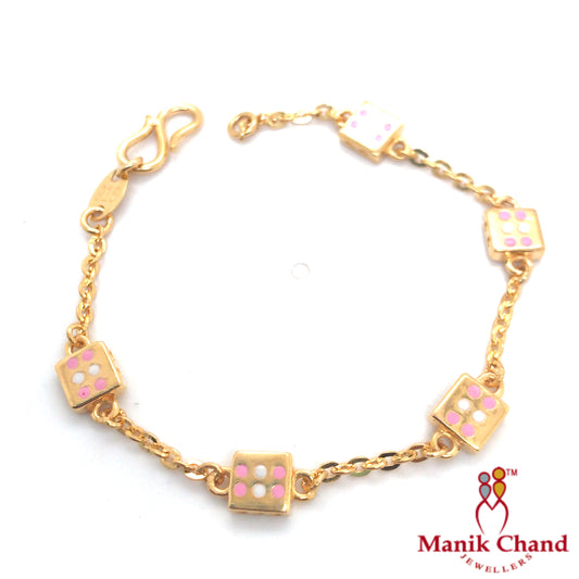 Dice Charms Bracelet | 22kt GOLD