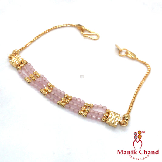 Pink Crystal charms Bracelet | 22kt GOLD