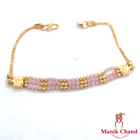 Pink Crystal charms Bracelet | 22kt GOLD