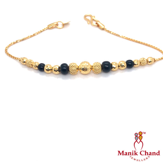 Balck Pearl Moti Maala Bracelet | 22kt GOLD