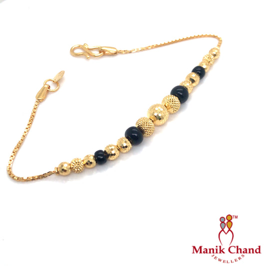 Balck Pearl Moti Maala Bracelet | 22kt GOLD