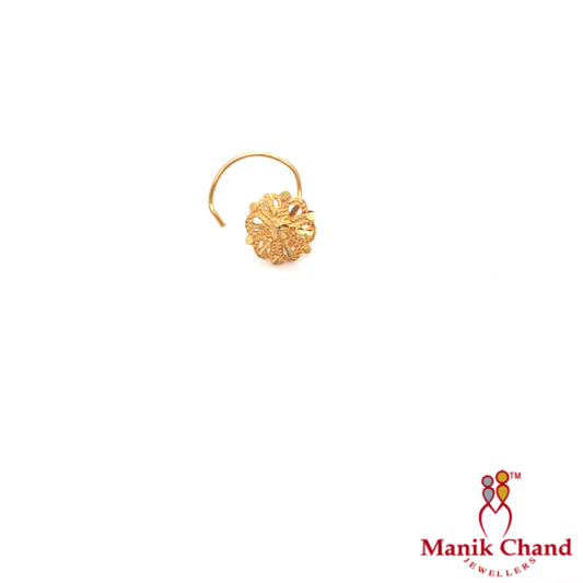 Round Flower Wire Nosepin | 22kt GOLD