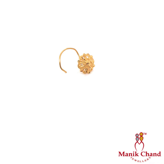Round Flower Wire Nosepin | 22kt GOLD
