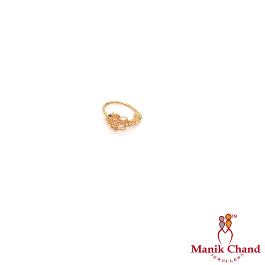 Half Flower Round wire Nosepin | 22kt GOLD