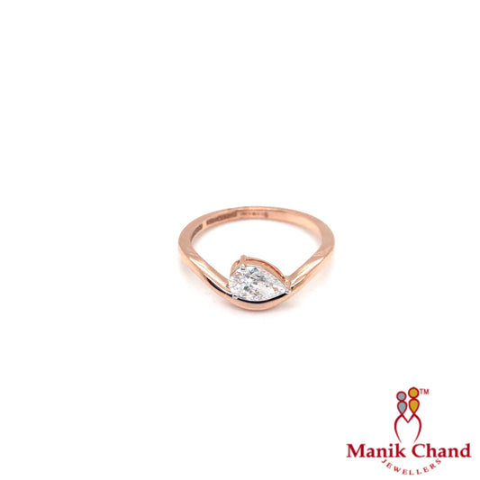 Pear Shape Rose Gold Diamond Ring