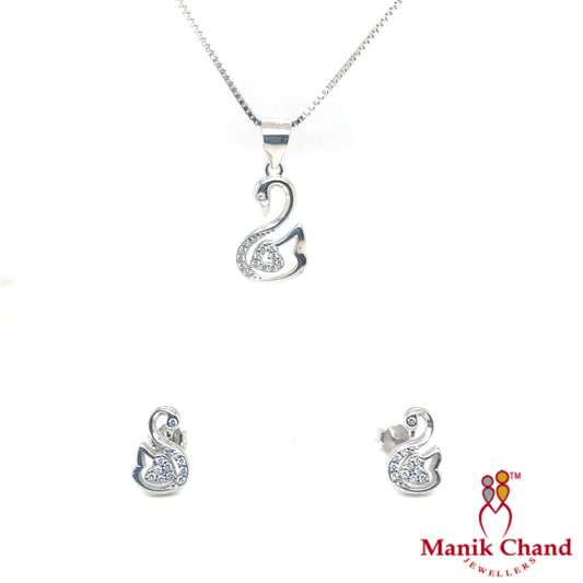 Swan pendant set with chain | 925 Silver