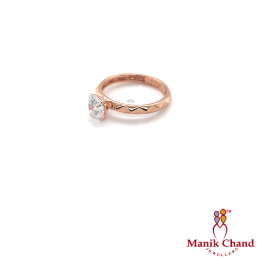 Zig-Zag Solitaire Diamond Ring