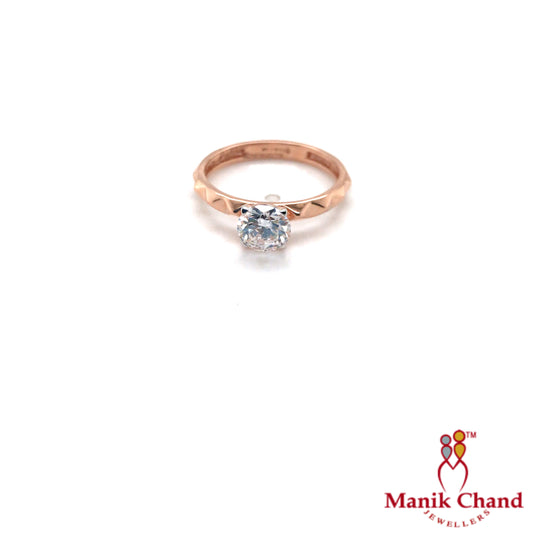 Zig-Zag Solitaire Diamond Ring