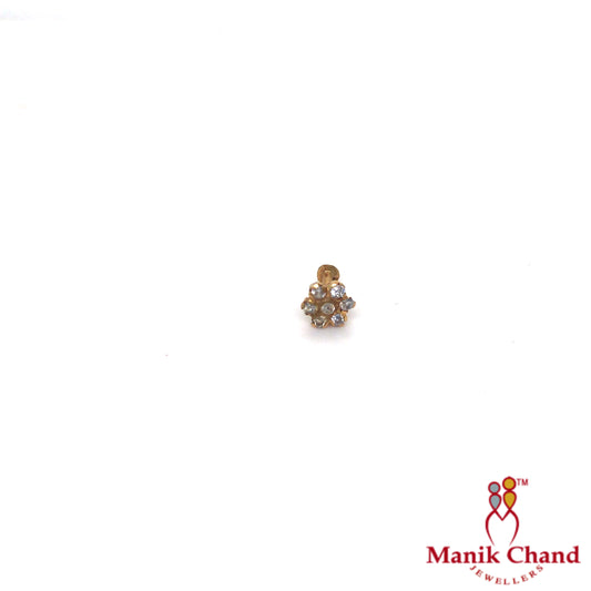 Stone Flower Push Nosepin | 22kt GOLD