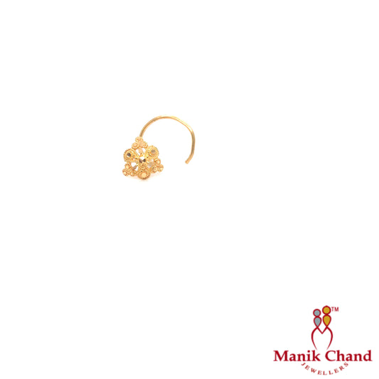 Open Flower Wire Nosepin | 22kt GOLD