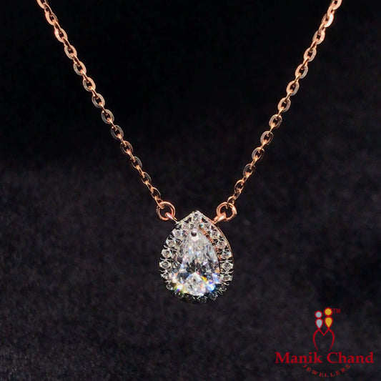 Tear Drop Diamond Pendant Necklace
