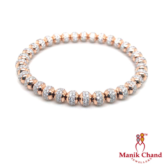 Flexible Moti Rose Gold Diamond Bracelet