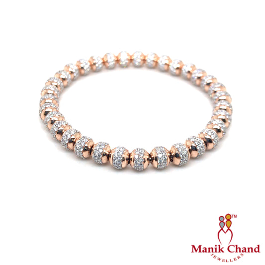 Flexible Moti Rose Gold Diamond Bracelet