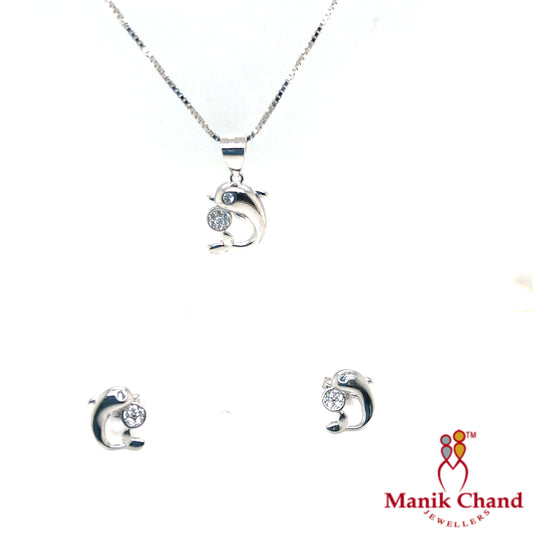 Dolphine Pendant Set with chain | 925 Silver