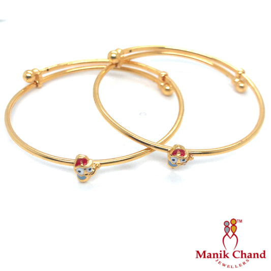 Teddy Baby Bangle Pair | 22kt GOLD